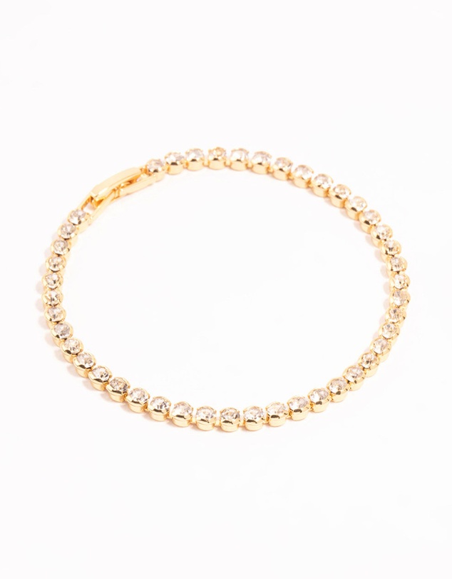 Lovisa - Gold Round Diamante Tennis Bracelet