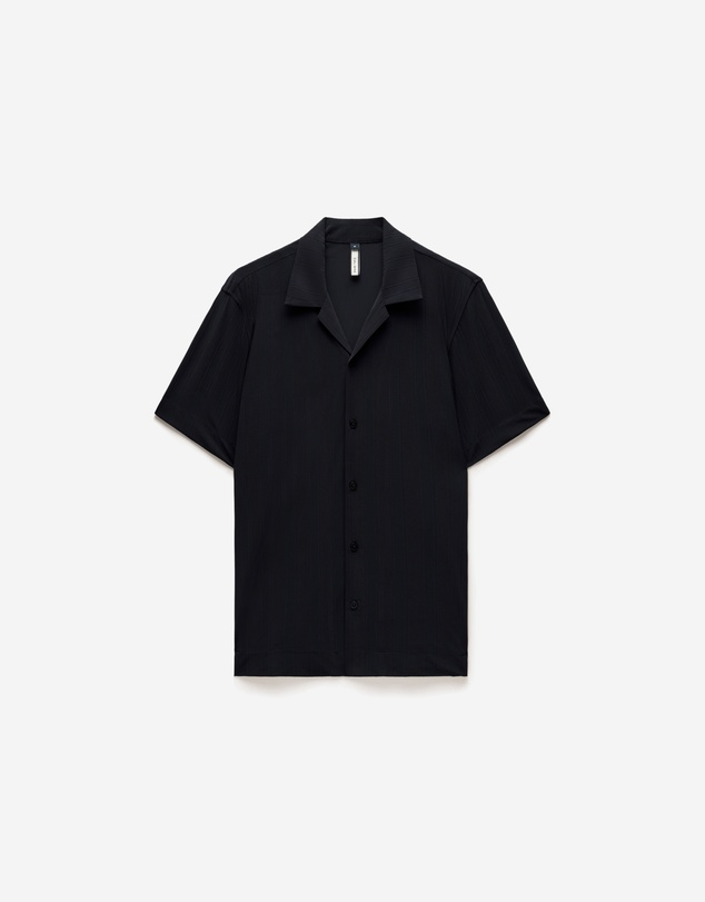 Calibre - Self Stripe Cuban Collar Shirt Black