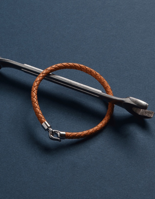 Najo - Mariner Tan Leather & Steel Bracelet (21cm)