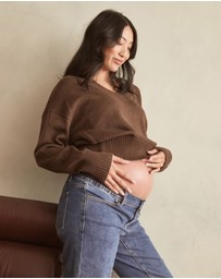 Soon Maternity - Recycled Cashmere V-Neck Sweater