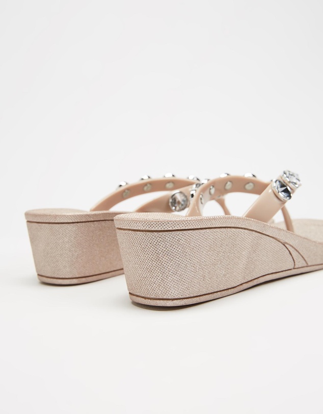 Holster - Neptune Jewelled Y-Strap Wedge - Champagne