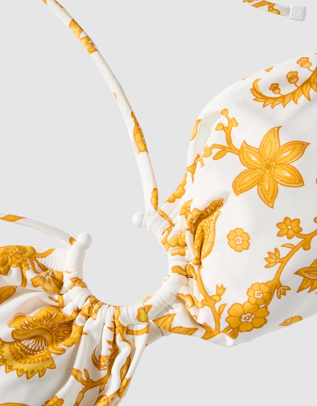 Michael Kors - Riviera Blooms Ring Detail Bandeau Halter Bikini Top