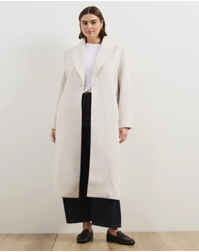 Atmos&Here Curvy - Ally Wool Blend Longline Coat