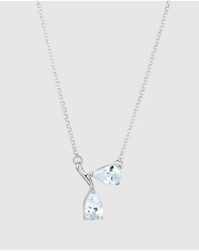Elli Jewelry - Necklace Zirconia Drop 925 Sterling Silver