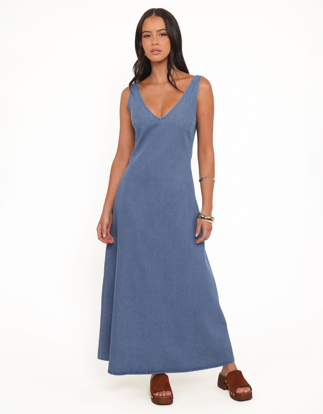 Petal & Pup - Odelia Denim Maxi Dress - Indigo