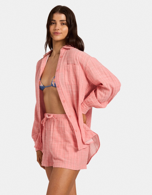 Billabong - Womens Wanderer Stripe Elastic Waist Shorts