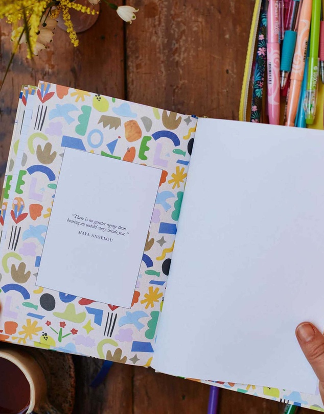 Write to Me - Pen To Paper. Lined Journal. Collage