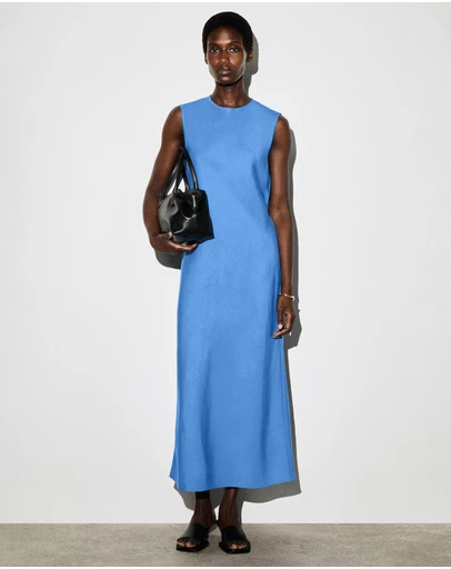 COS - Bias Cut Linen Blend Midi Dress