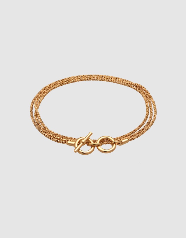 Kuzzoi - ICONIC EXCLUSIVE - Rope Chain Bracelet with T-Bar in Gold-Plated 925 Sterling Silver