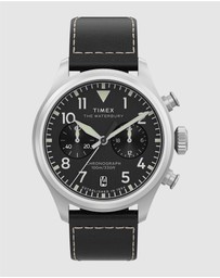 TIMEX - Waterbury Ace Chronograph 41mm Leather Strap Watch