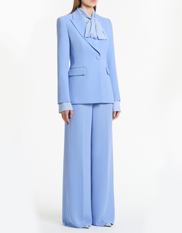 Carla Zampatti - Cornflower Crepe Long Line Jacket