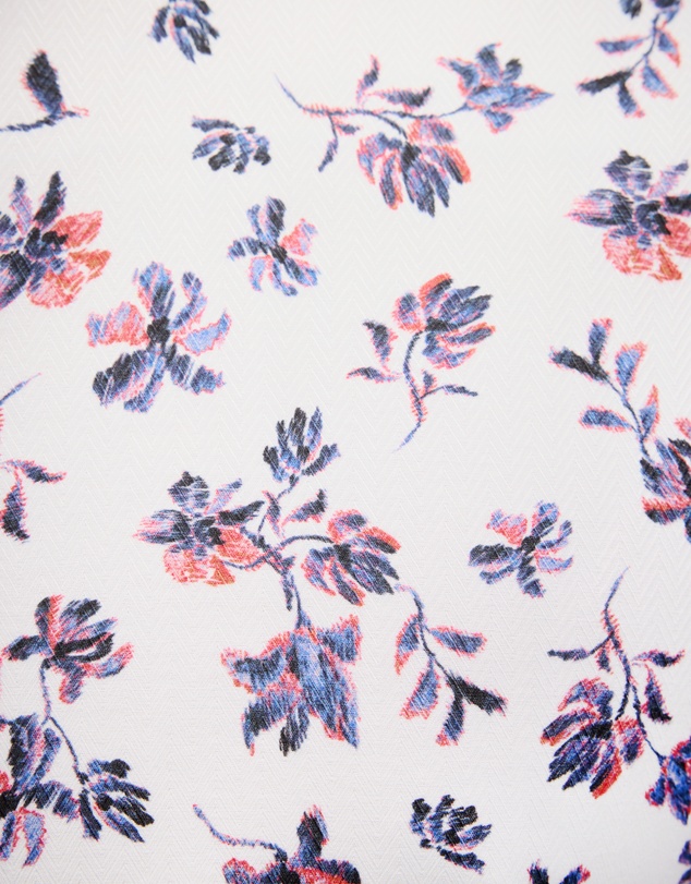 Politix - Two-tone Floral Print Long Sleeve Shirt