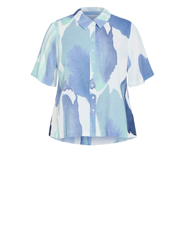 City Chic - Plus size Surface Level Print Shirt - light blue