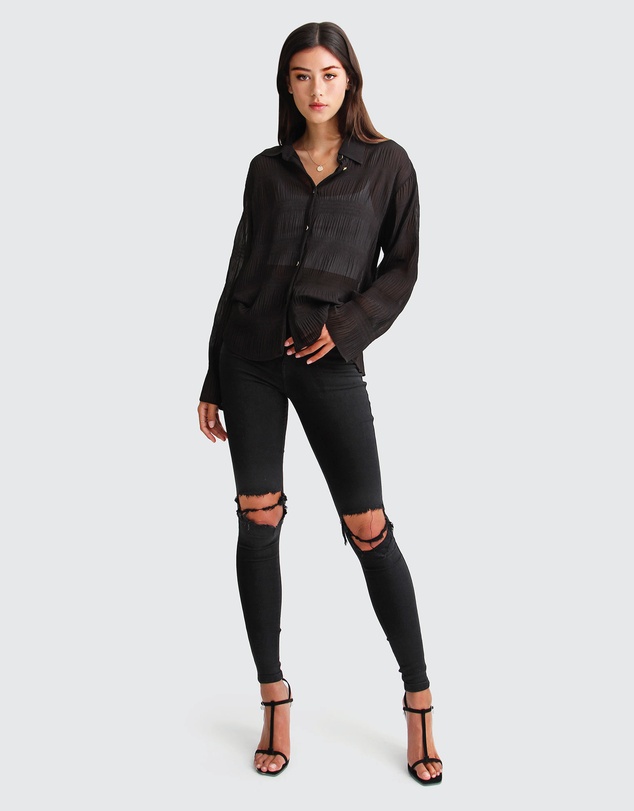 Belle & Bloom - Yoko Shirred Chiffon Blouse