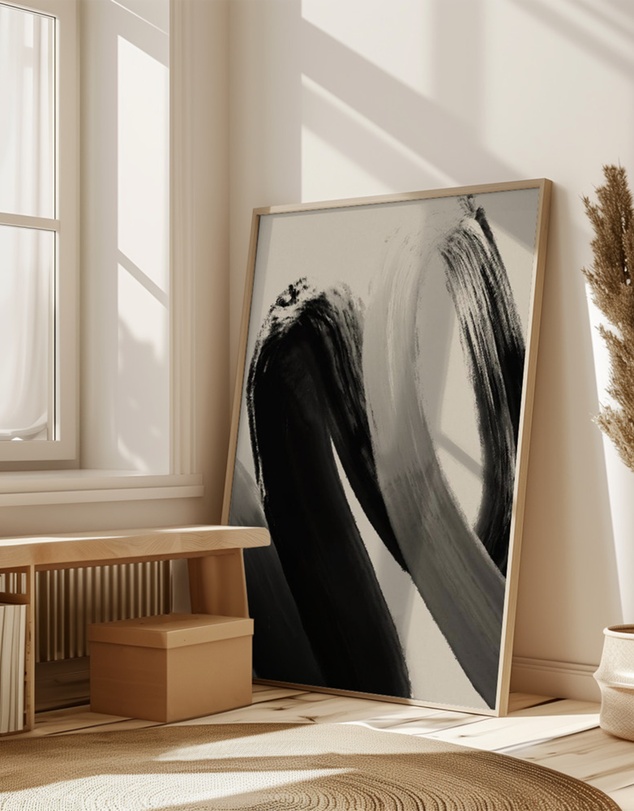 Olive et Oriel - Black Strokes No 23 by Treechild Art Print
