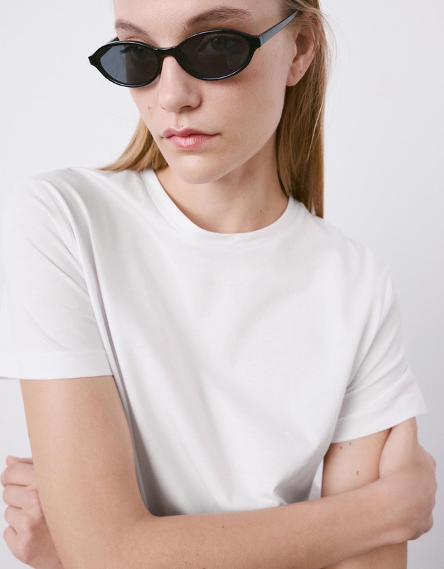M.N.G - Rounded Neck Cotton T-Shirt