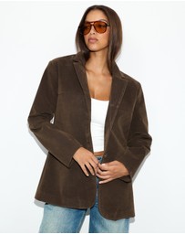 Dazie - Hallie Faux Suede Tailored Blazer