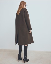 M.N.G - Wool-Blend Micro-Houndstooth Coat
