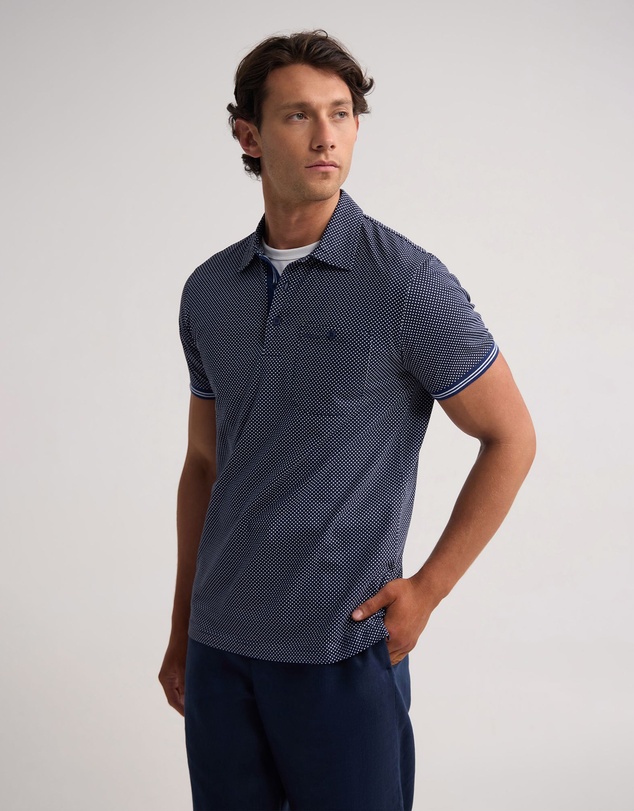 Oxford - Milo Print Jersey Polo With Pocket