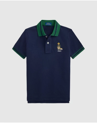 Polo Ralph Lauren - Polo Bear Cotton Mesh Polo Shirt - ICONIC EXLCUSIVE - Babies-Kids