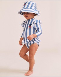 Huxbaby - Vintage Stripe Cherry Peplum Swimsuit - Babies-Kids