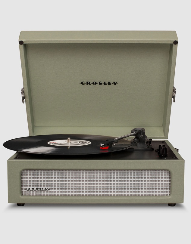 Crosley - Crosley Voyager Bluetooth Portable Turntable + Crosley Turntable Stand Bundle - Sage