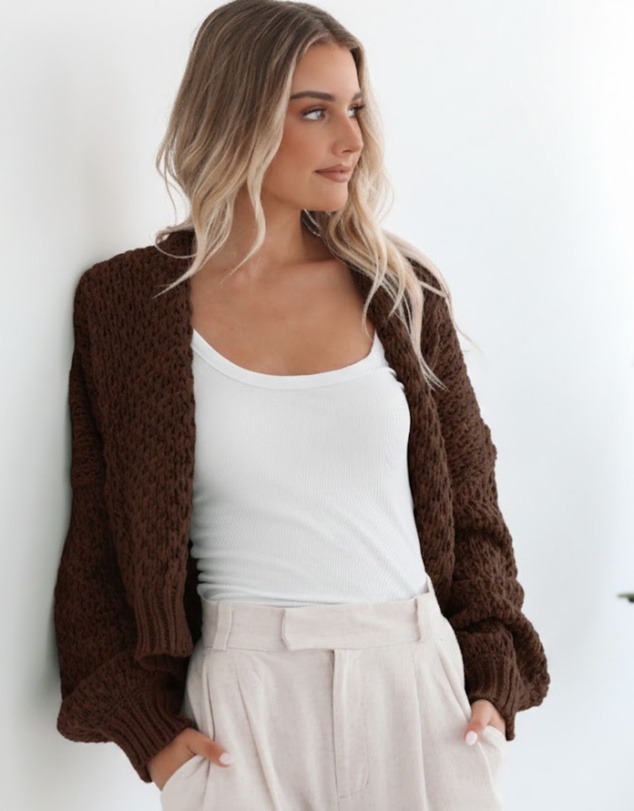Esther & Co - Dorine Cardigan - Coffee