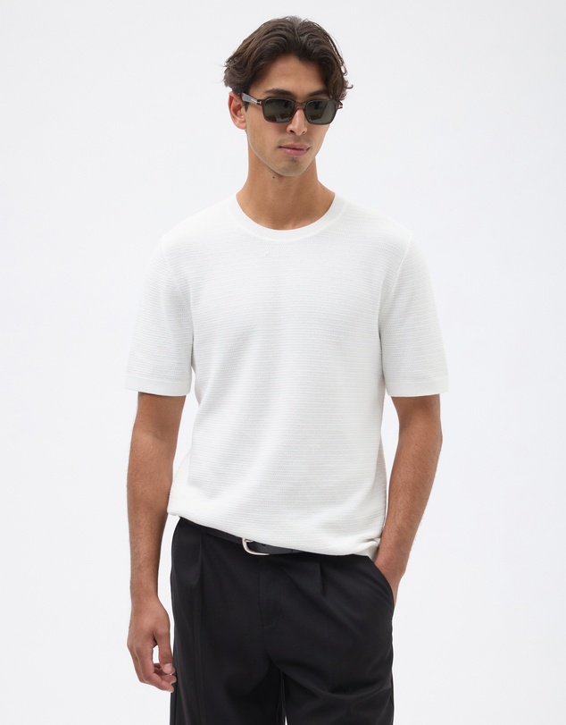AERE - Textured Organic Cotton Knit T-Shirt