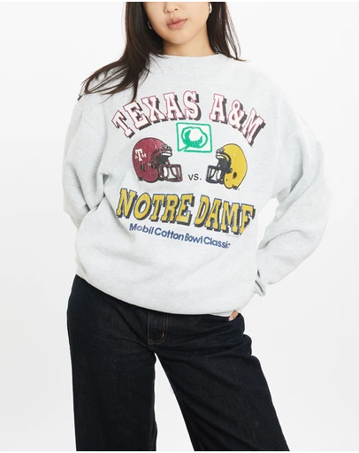 Vintage by The Real Deal - Pre Loved - Vintage 1992 NCAA Texas Aggies vs Fighting Irish Cotton Bowl Sweatshirt