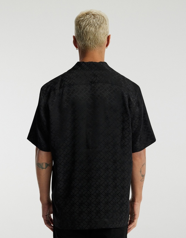 Calibre - Monogram Silk Short Sleeved Shirt Black