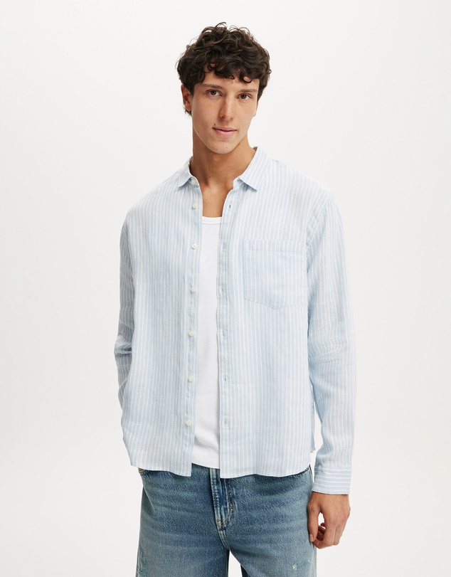 Cotton On - Relaxed Linen Long Sleeve Shirt