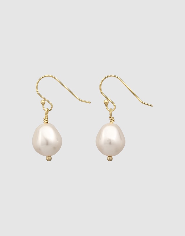 Elli Jewelry - Pearl Drop Earrings in Gold-Plated 925 Silver