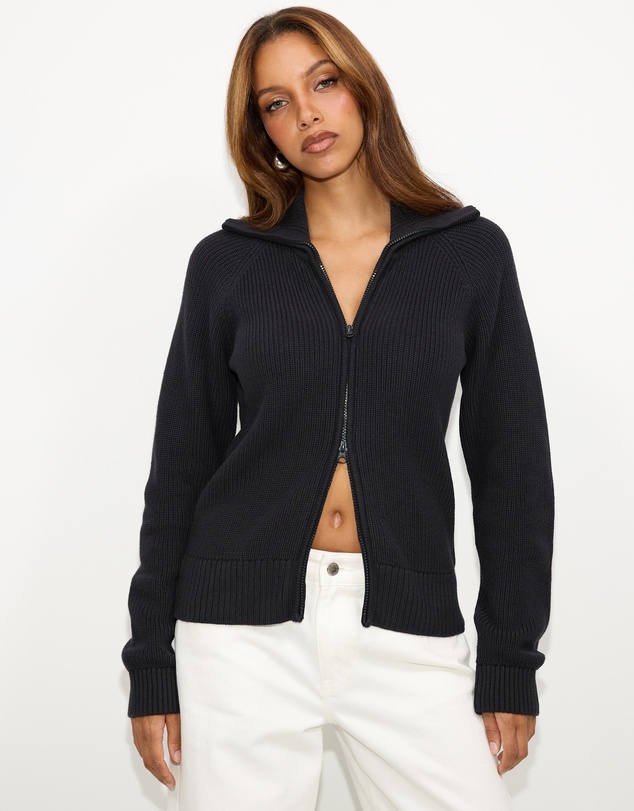Dazie - Ada Zip Through Knit Jacket