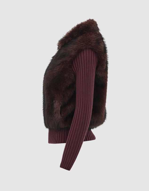 Source Unknown - Meti Eco Fur Zip Cardigan