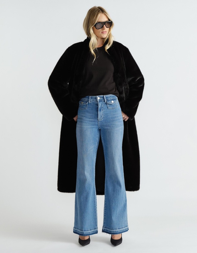 Decjuba - Rose Longline Faux Fur Coat