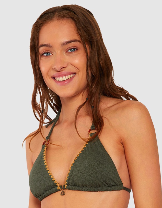 Banana Moon - Santafe Yero Halter Padded Bikini Top with Removable Padding