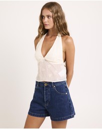 Subtitled - Cassie Textured Halter Top