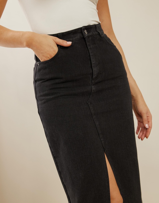 Atmos&Here - Payton Midi Denim Skirt