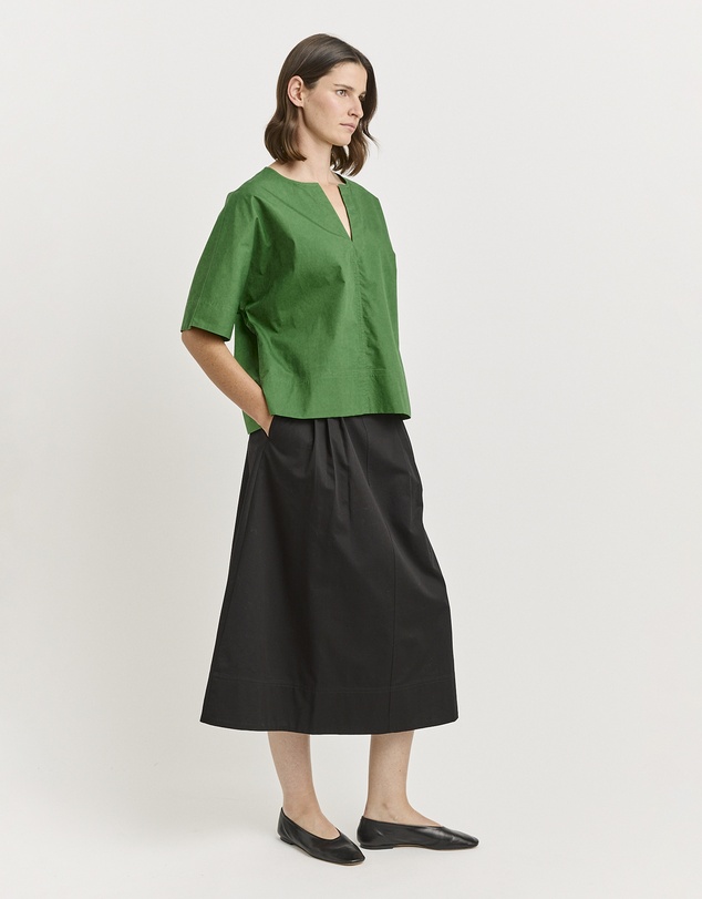 Toorallie - Poplin Split Neck Top