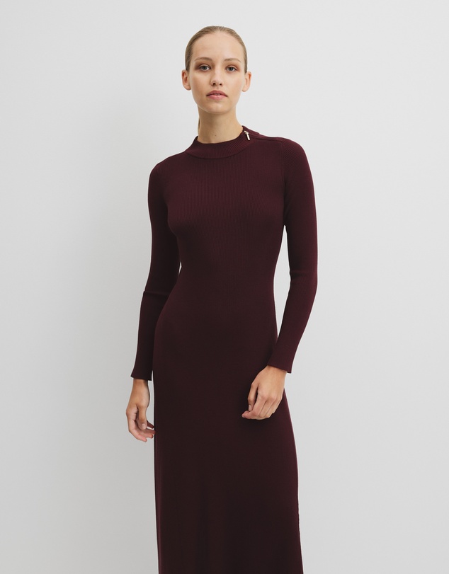 Country Road - Rib Zip Neck Knit Dress