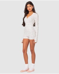 EDIKTED - Mindy Printed Pointelle Romper