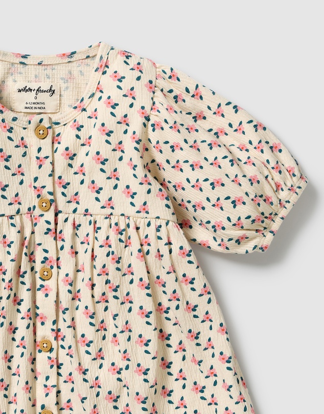 Wilson & Frenchy - Organic Crinkle Button Dress - Babies-Kids
