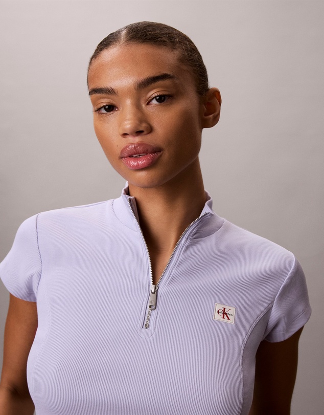 Calvin Klein Jeans - Monologo Patch Rib Zip Top