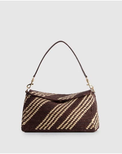 Evity - Clara Leather Raffia Shoulder Bag