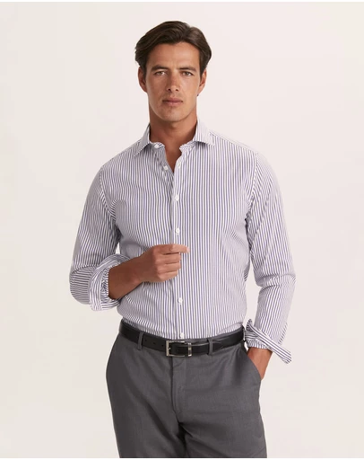 SABA - Calvin Long Sleeve Slim Stripe Shirt