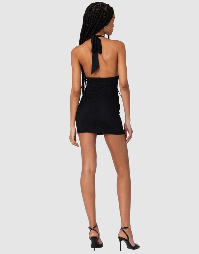 EDIKTED - Knotted Mesh And Lace Mini Dress