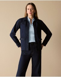 Trenery - Pocket Detail Denim Jacket in Dark Indigo