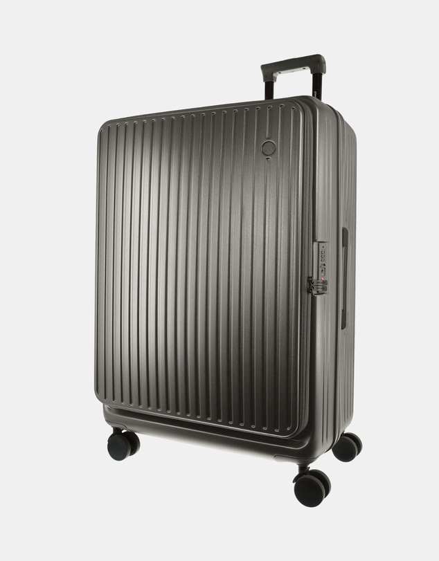 Pierre Cardin - Pierre Cardin Front-Opener 3 Piece Hard Shell Luggage Set in Pewter