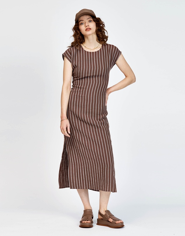 bul - Peron Dress Brown Stripe