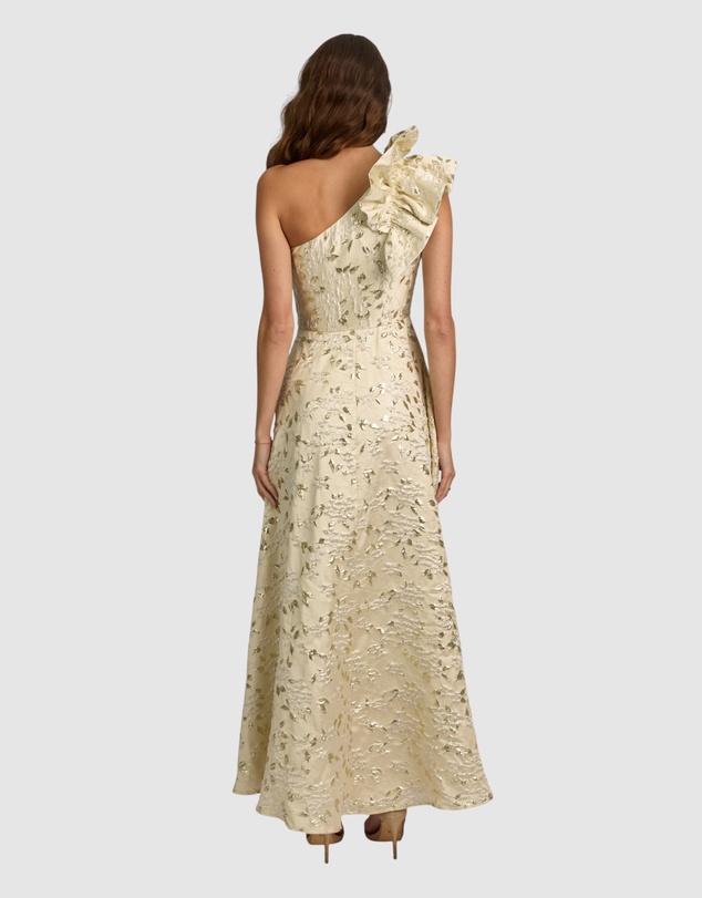 Romance by Honey and Beau - Crechia Jacquard One Shoulder Dress
